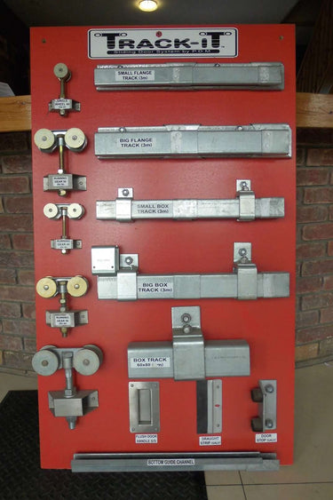 Sliding door track and running gear for agricultural and commercial buildings, Ireland
