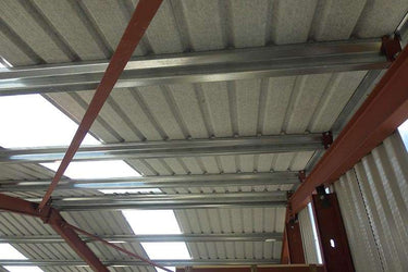 Galvanised Multi Beam purlin with restraint for agricultural roof structure, Ireland