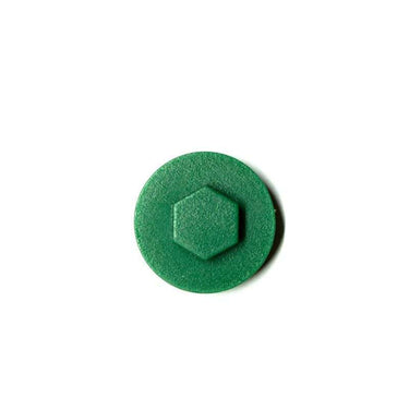 Heritage Green colour-matched 19mm roofing screw cap, Ireland