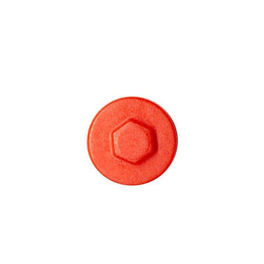 Poppy Red colour-matched 19mm roofing screw cap, Ireland
