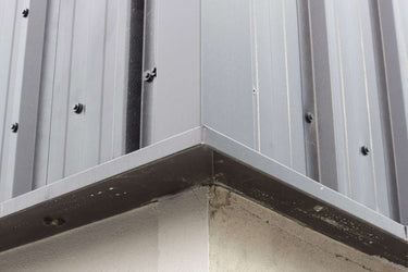 Drip flashing at eaves of corrugated roof sheeting, O'Connor Roofing Ireland