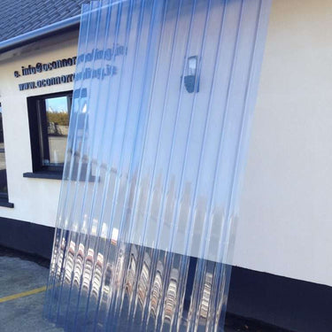 Big 6 clear rooflight panel installed in corrugated roof, Ireland